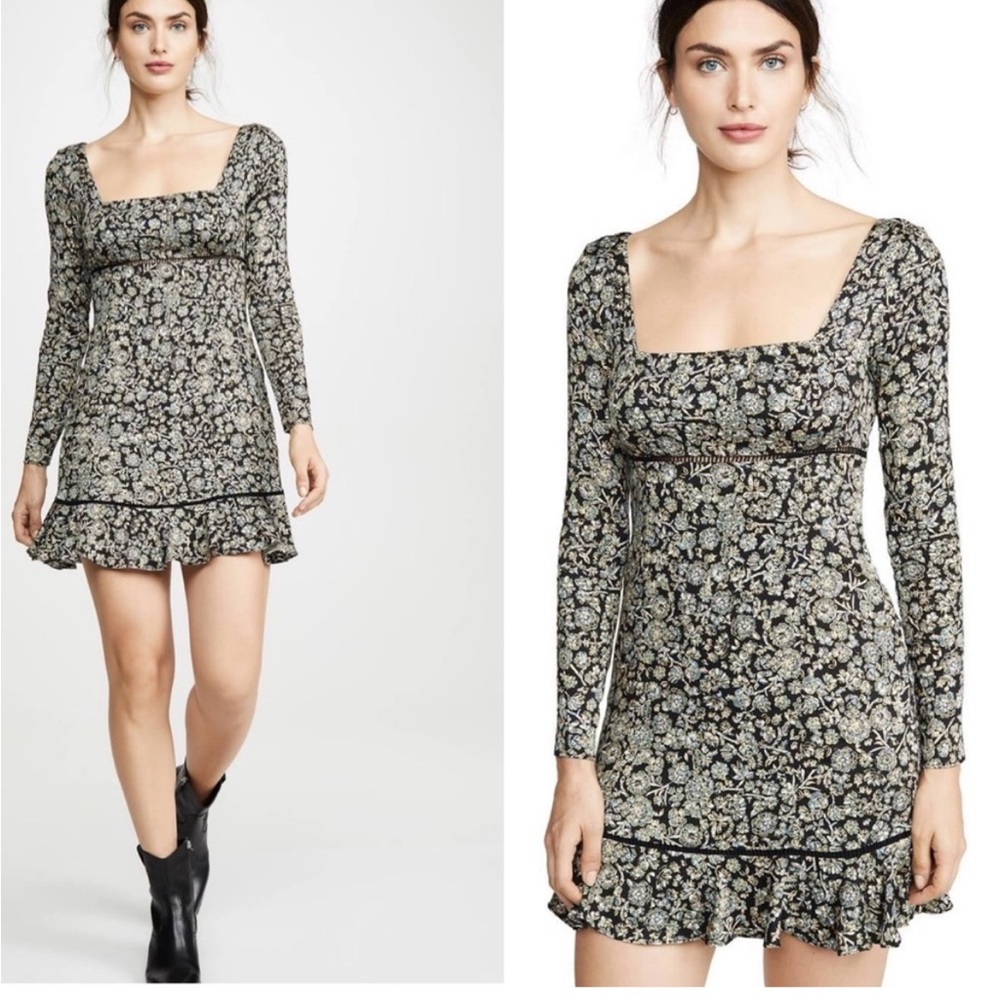 Free People Black Floral Dress